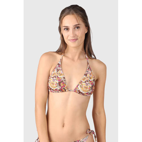 Brunotti voorgevormde triangel bikinitop Novalee roze/oranje afbeelding