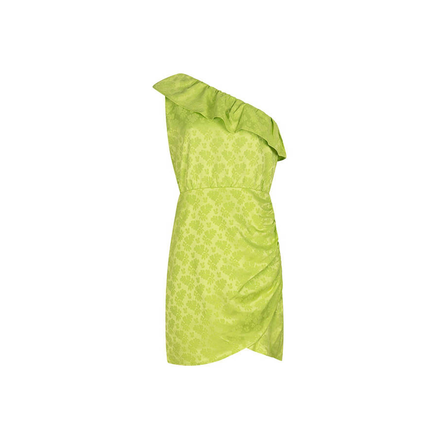 Lofty Manner jurk Emmie met jacquard limegroen