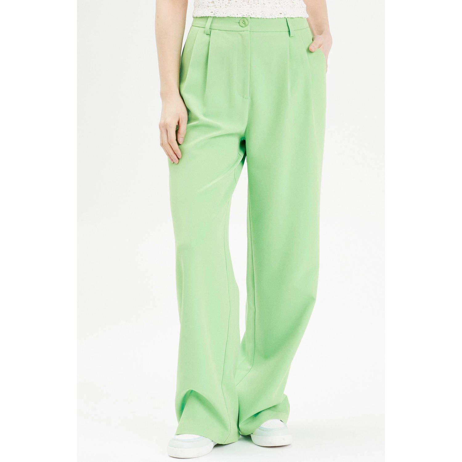 Cache wide leg pantalon groen