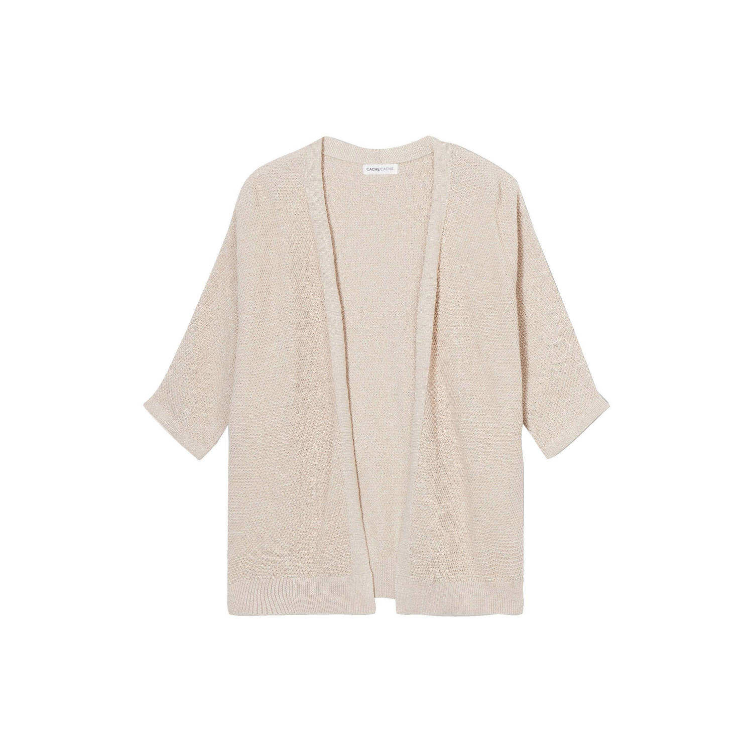 Cache gebreid vest beige