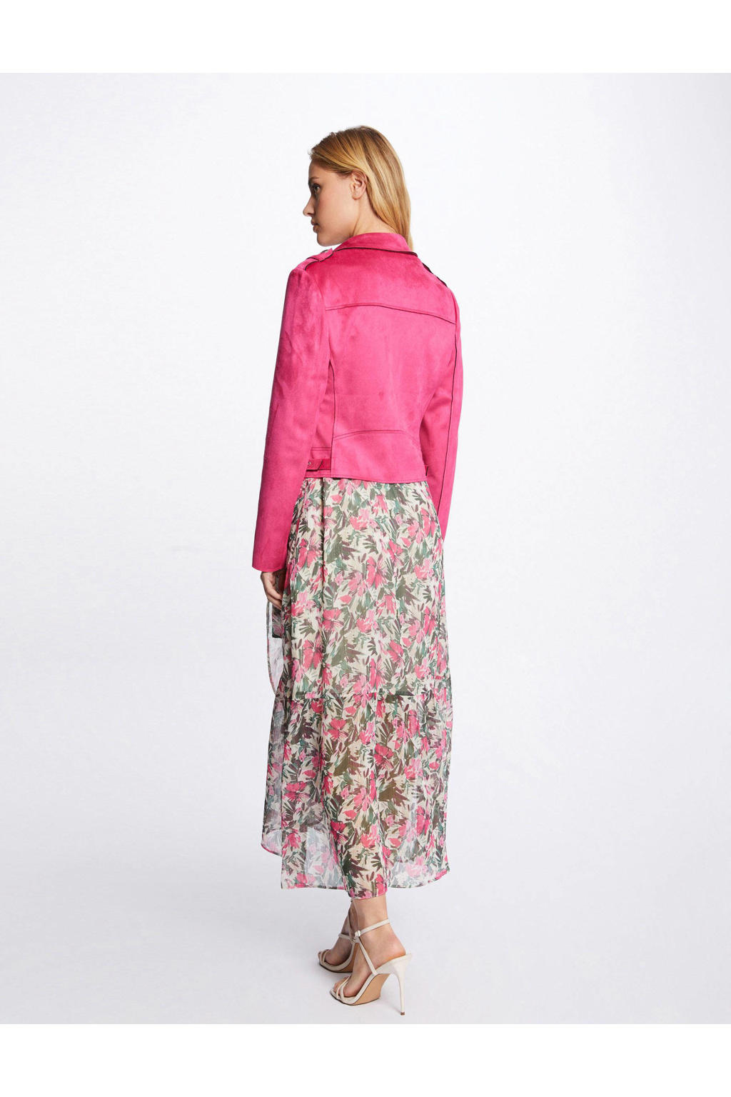 Trendy Oversized Dames PU Leer Bikerjack met Riem Detail Trendy Oversized Dames PU Leer Bikerjack met Riem Detail