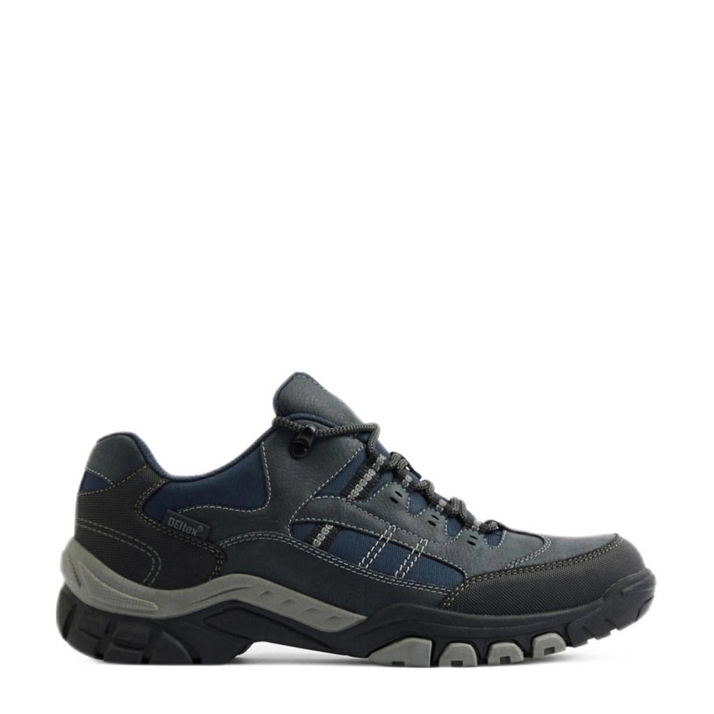 Blauwe heren Landrover wandelschoenen van rubber/textiel
