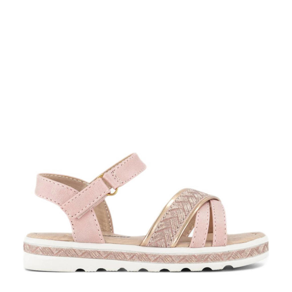 Roze meisjes Graceland sandalen van imitatieleer met klittenband en effen