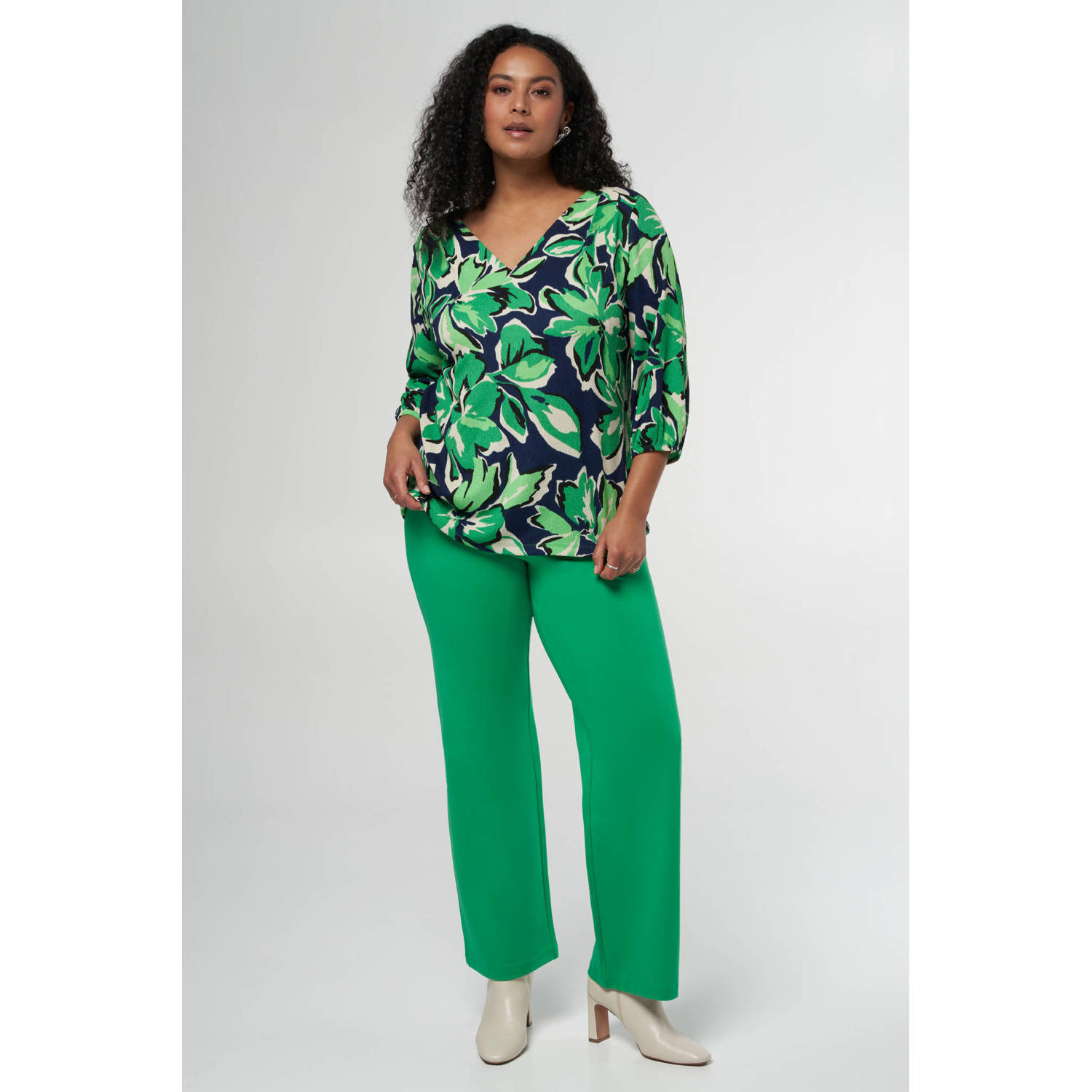 MS Mode gebloemde blousetop groen