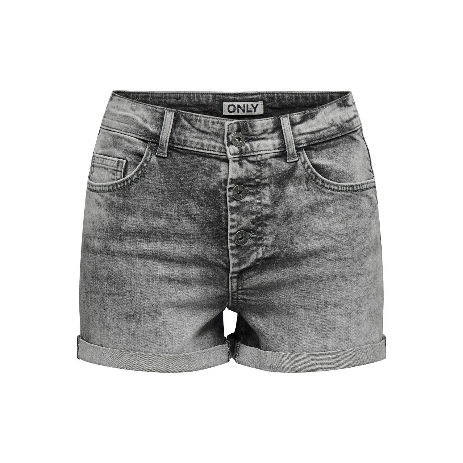 ONLY high waist regular fit short ONLHUSH grey denim