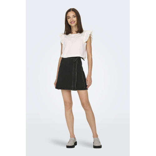 ONLY skirt ONLVILLA black denim afbeelding