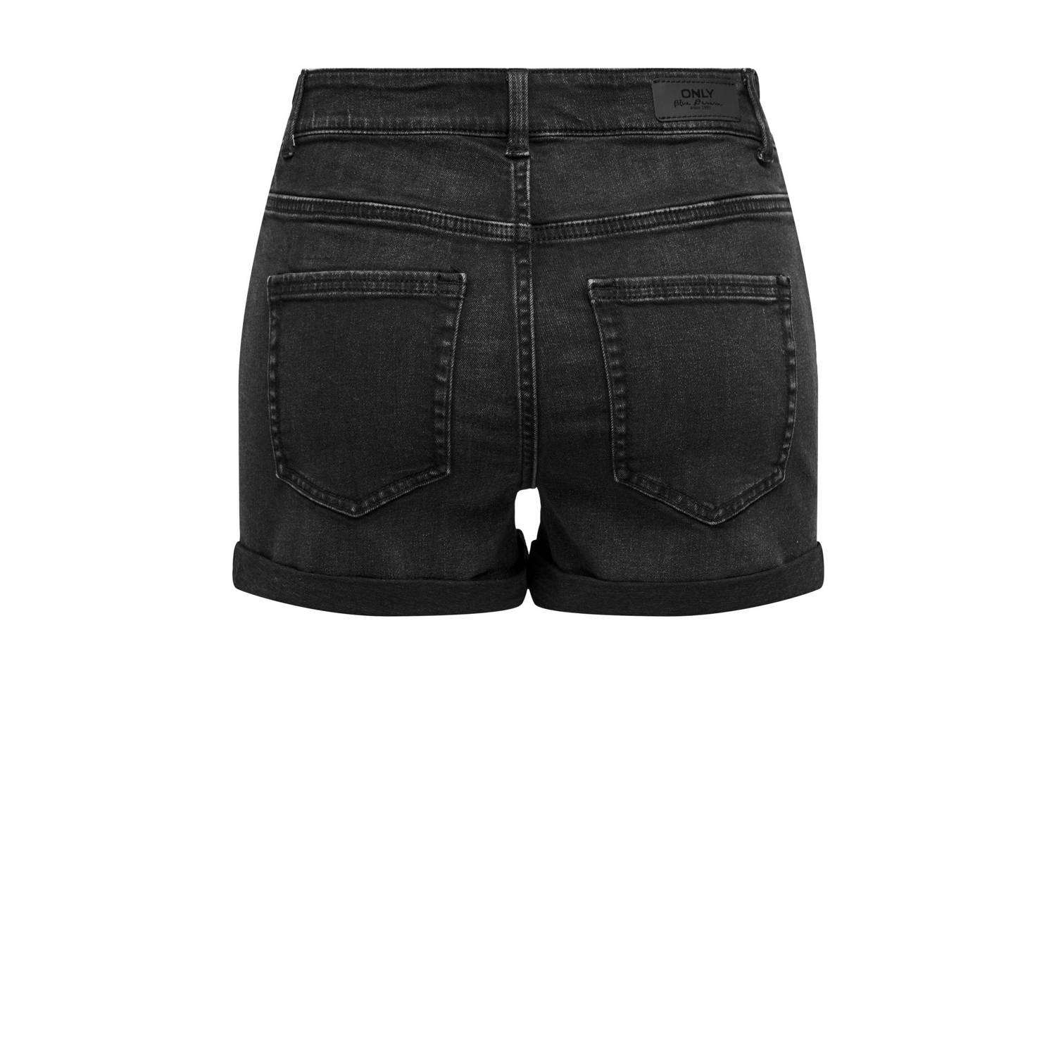 ONLY high waist regular fit short ONLHUSH black denim