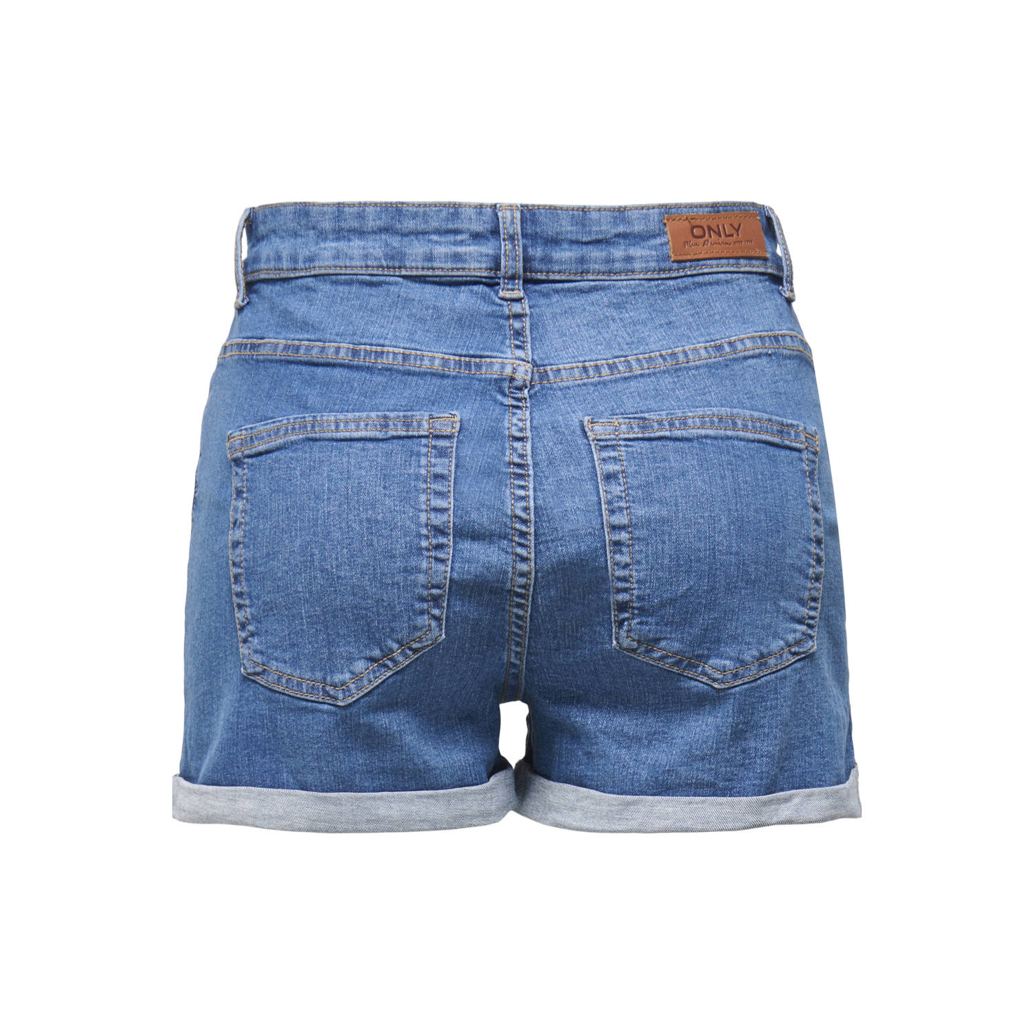 ONLY high waist regular fit short ONLHUSH medium blue denim