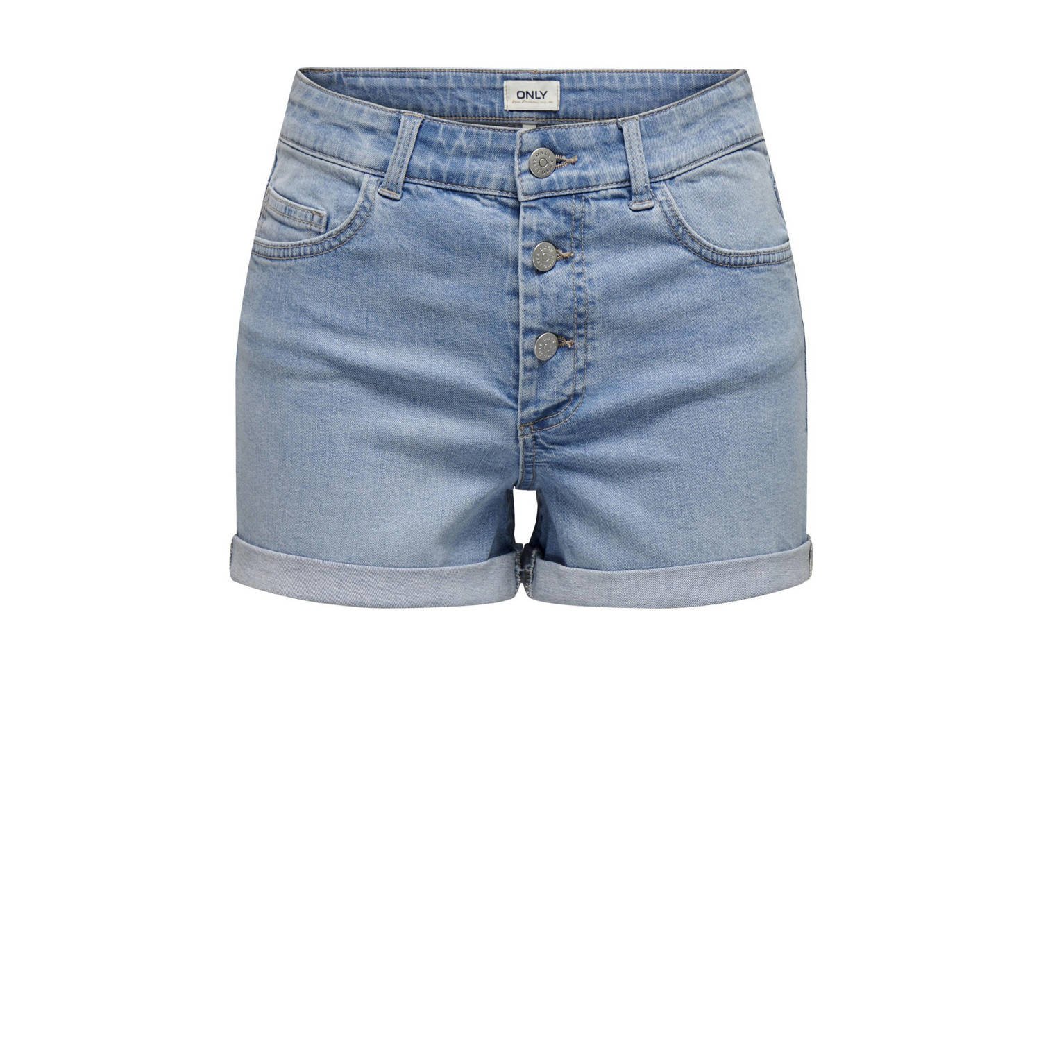 ONLY high waist regular fit short ONLHUSH light blue denim