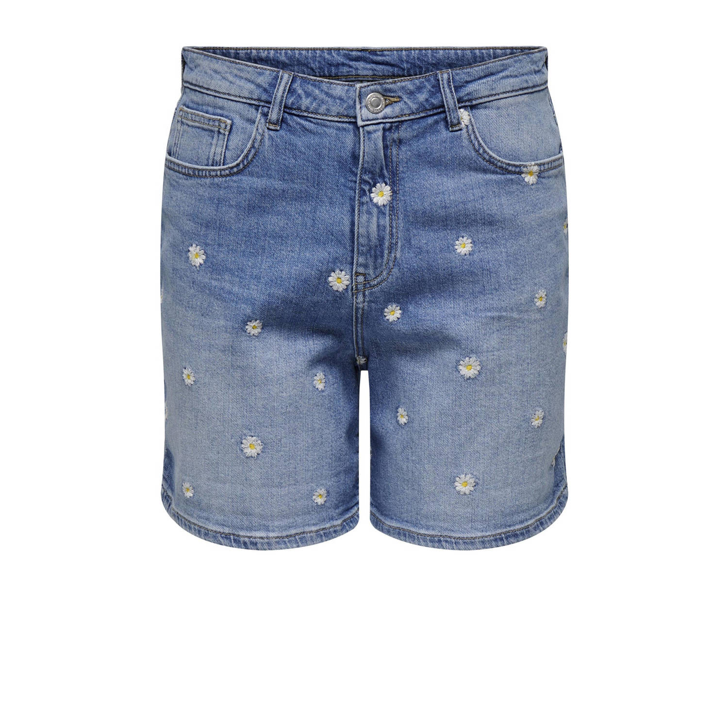 ONLY gebloemde regular fit short light blue denim