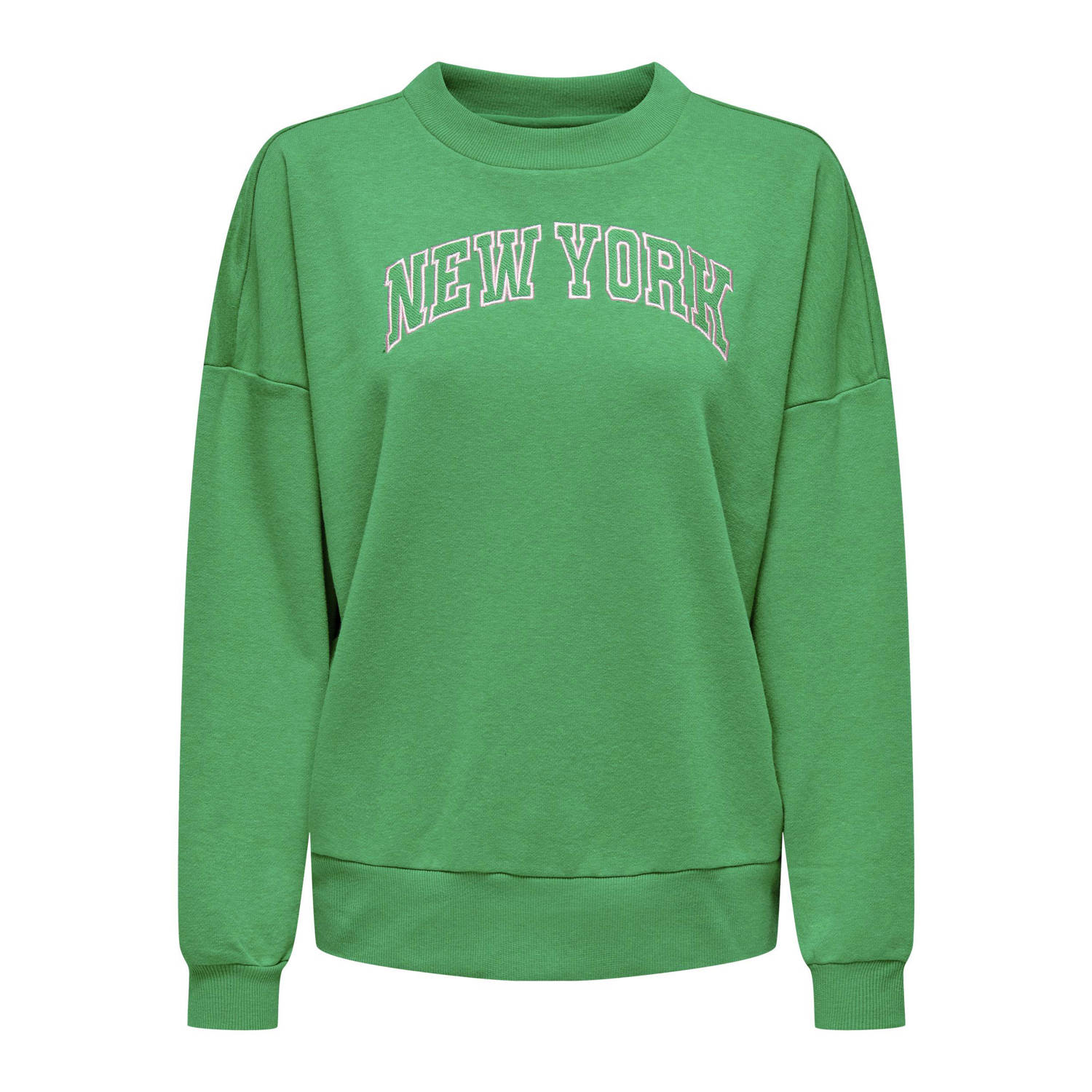 ONLY sweater ONLCONNI met printopdruk groen