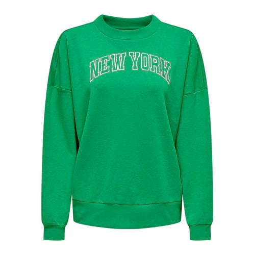 ONLY sweater ONLCONNI met printopdruk groen