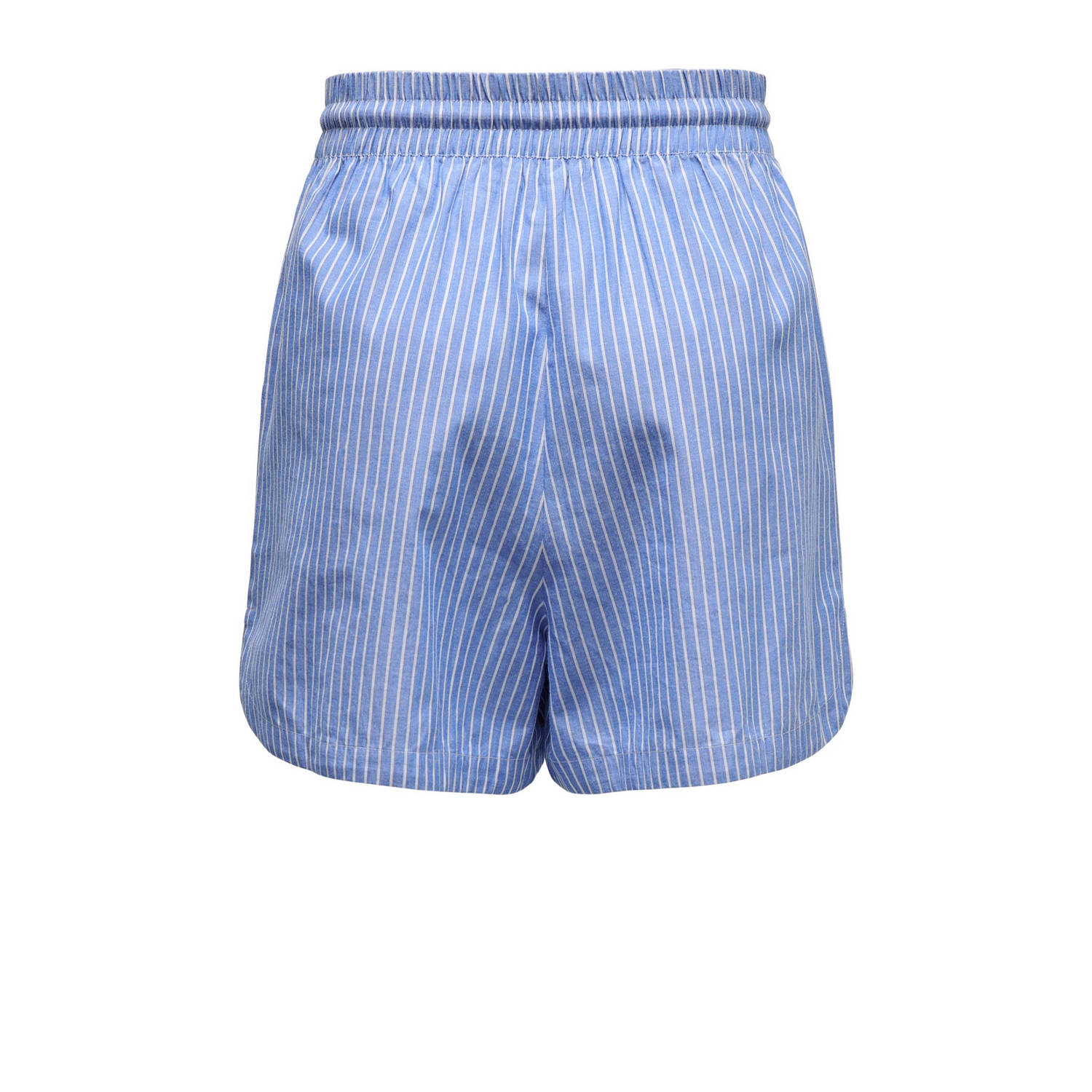 ONLY gestreepte regular fit short ONLARJA blauw wit