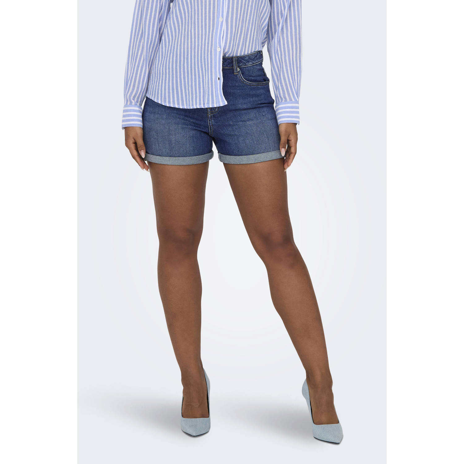 ONLY regular fit short ONLJOSEPHINE medium blue denim