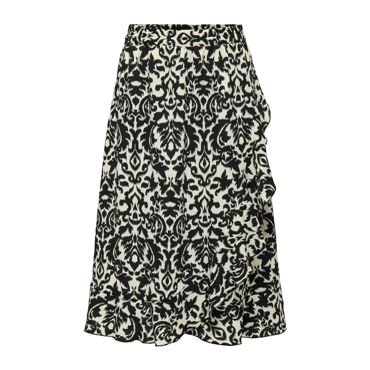 ONLY midi rok ONLCARLY met all over print en volant