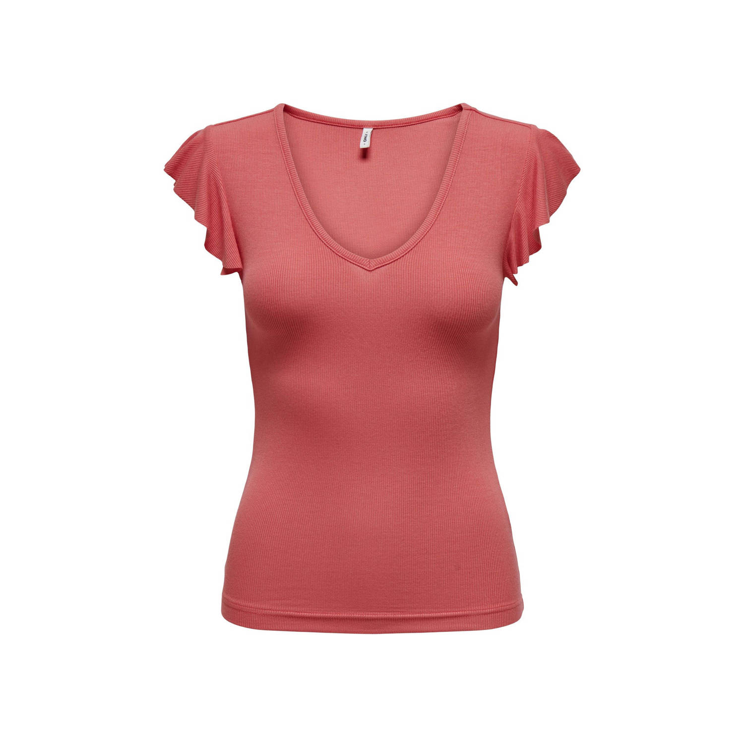 Only Shirt met V-hals ONLBELIA S L TOP JRS NOOS