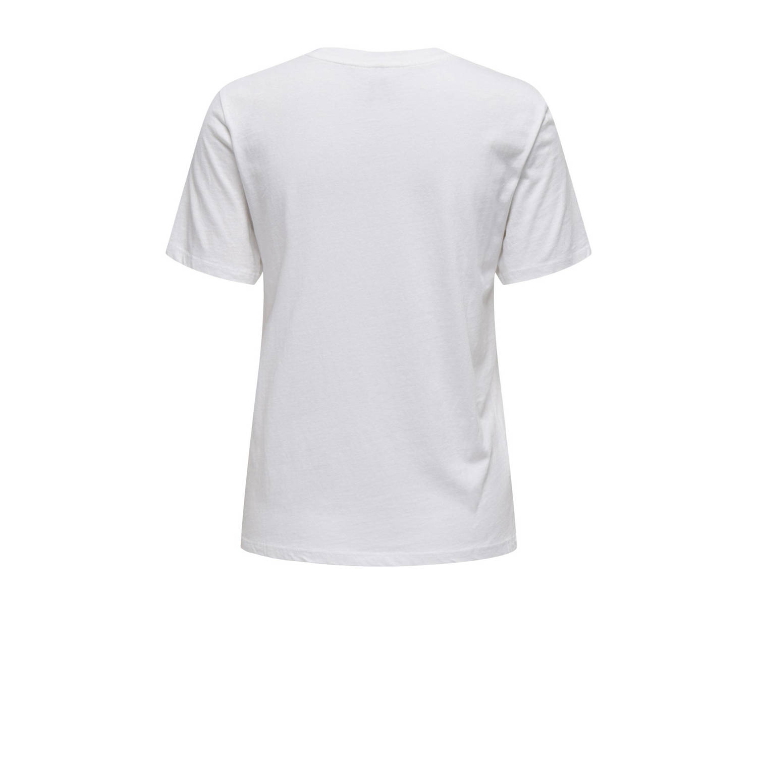 ONLY T-shirt ONLLUCIA met printopdruk wit zwart roze
