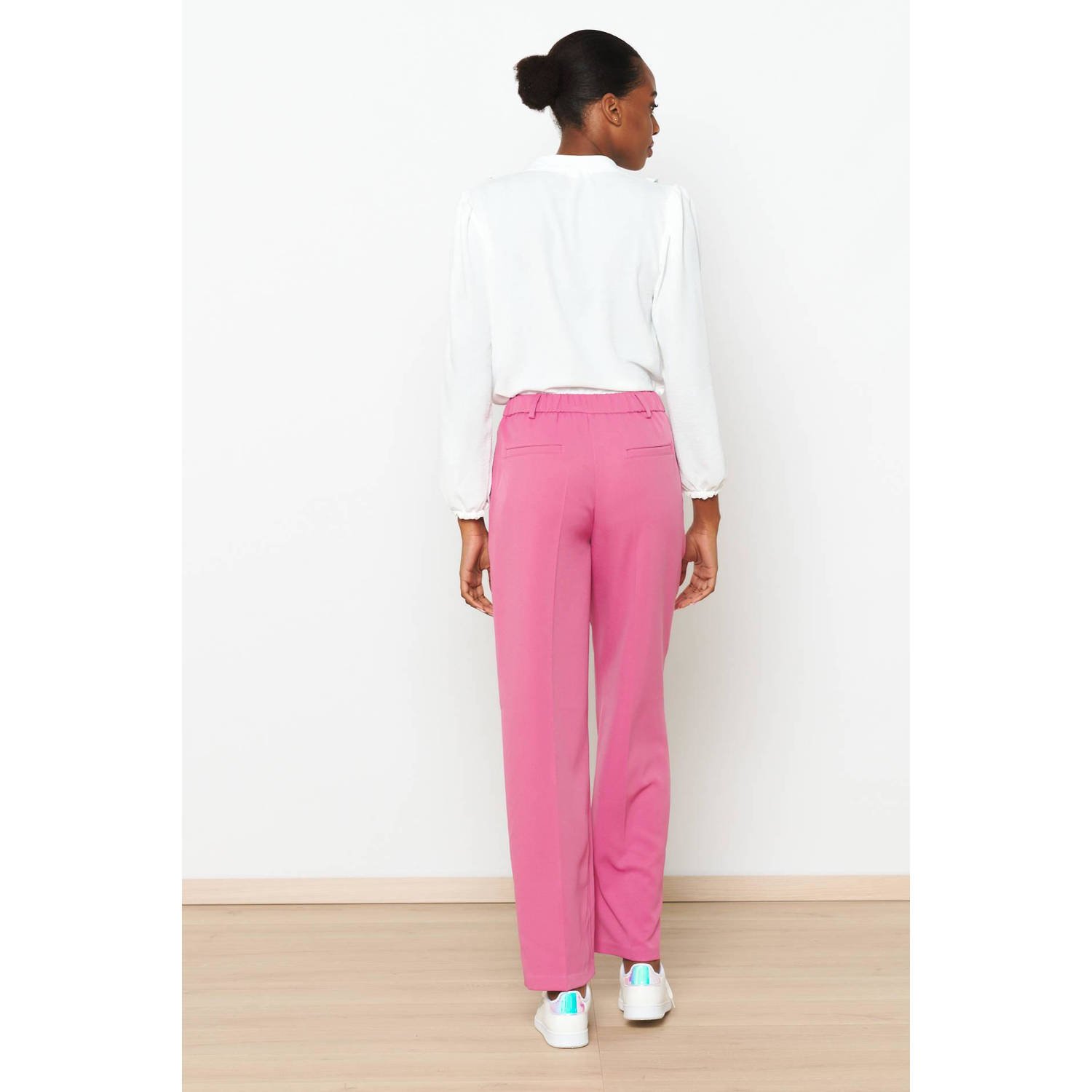 LOLALIZA high waist push-up loose fit pantalon roze