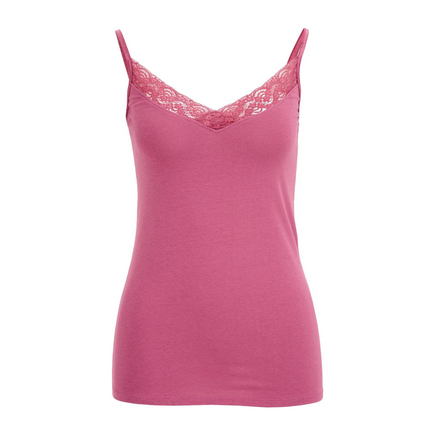 WE Fashion singlet met kant groen