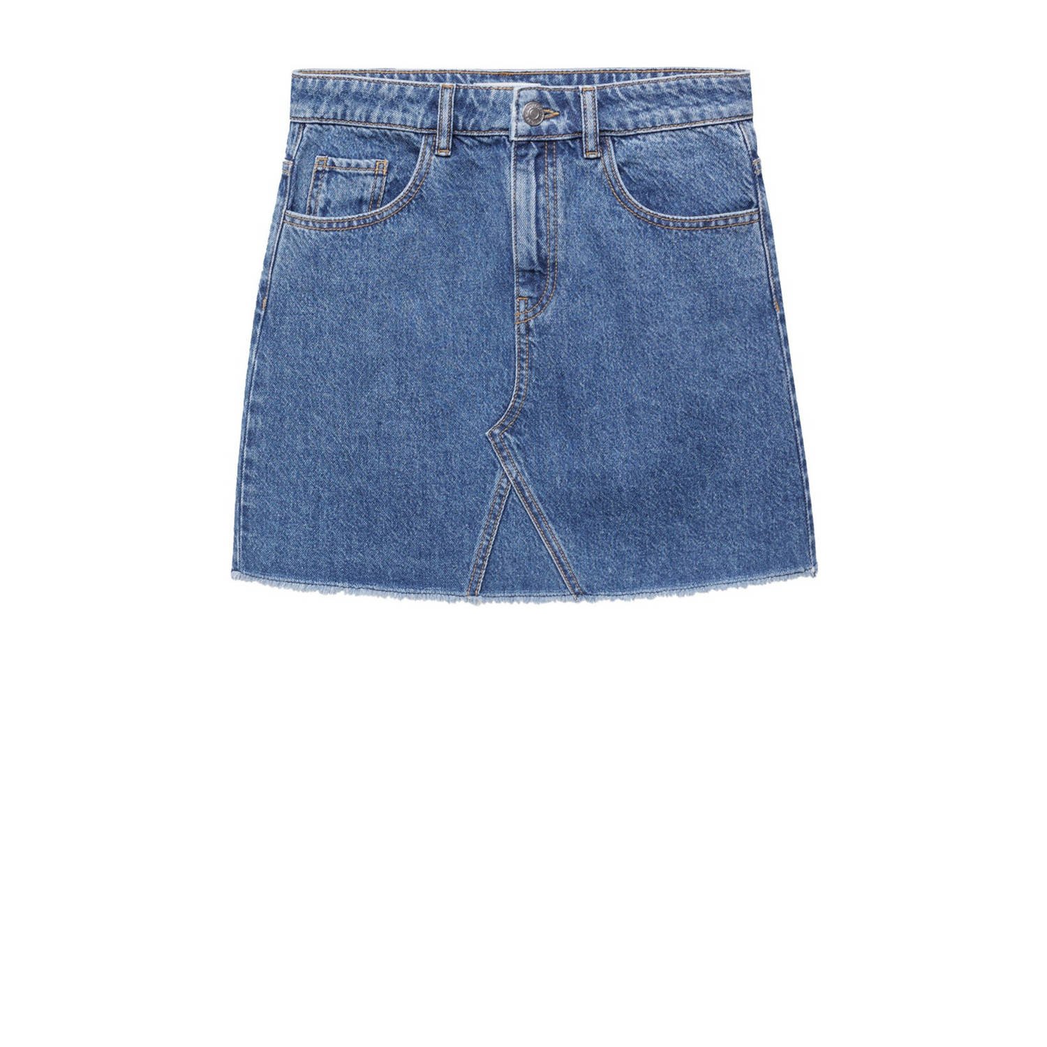 Mango Kids spijkerrok middenblauw Meisjes Denim Effen 152(XXS)