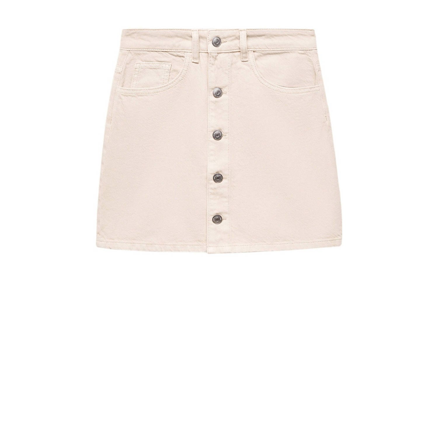 Mango Kids spijkerrok beige Meisjes Denim Effen 152(XXS)