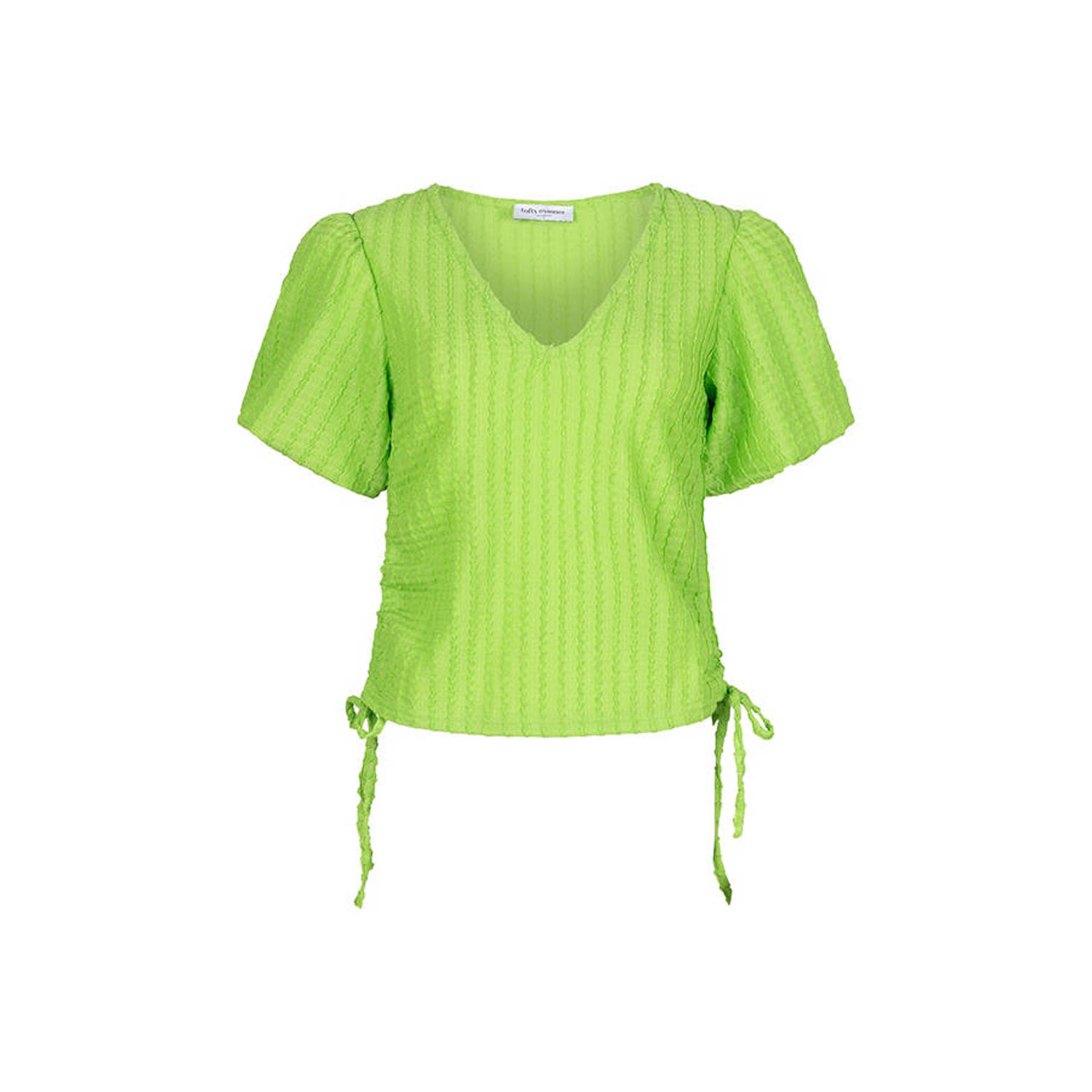 Lofty Manner blousetop Cheyenna met textuur limegroen