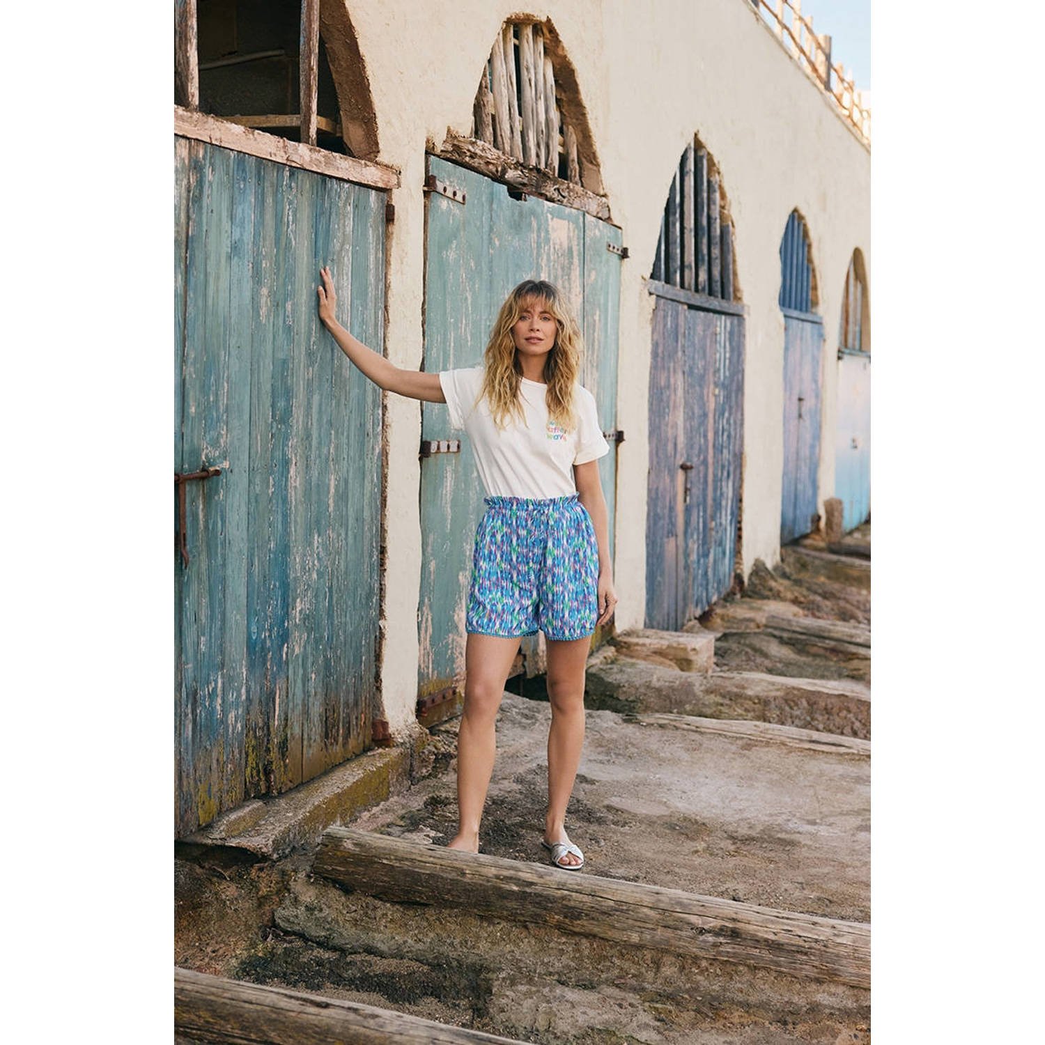 Lofty Manner T-shirt Lylah met backprint wit