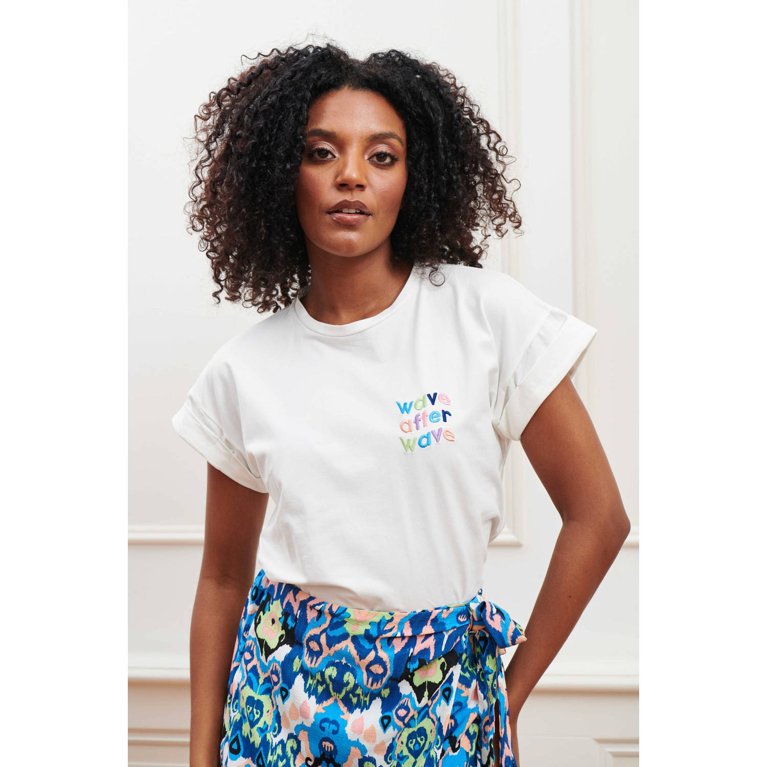 Lofty Manner T-shirt Lylah met backprint wit