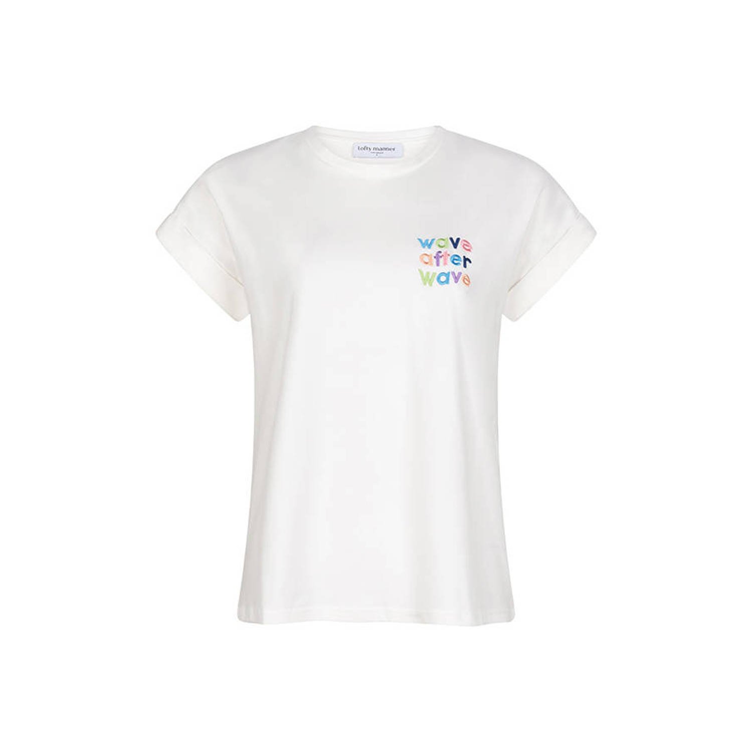 Lofty Manner Lylah Korte Mouw Top T-shirt White Dames