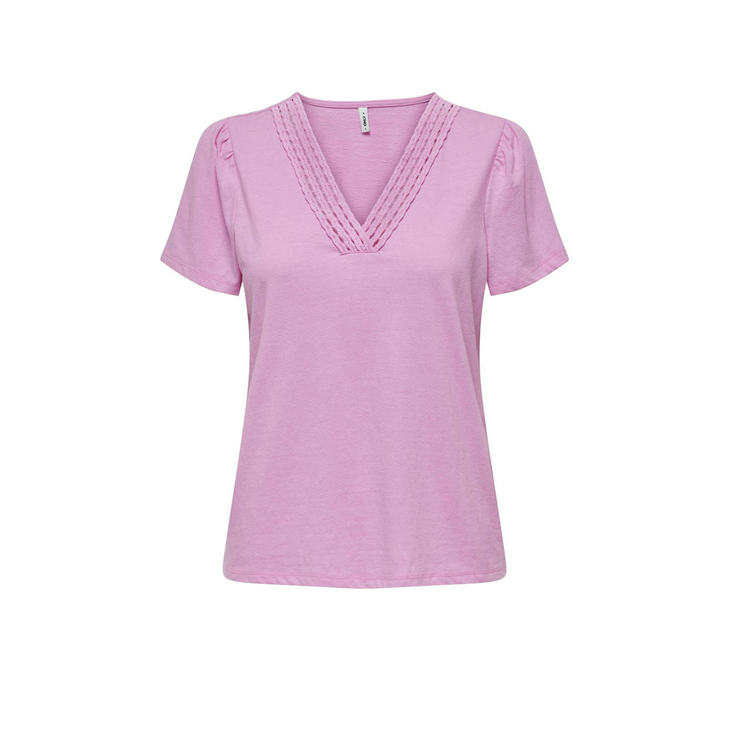 Only Shirt met V-hals ONLBENITA S S V-NECK TOP JRS