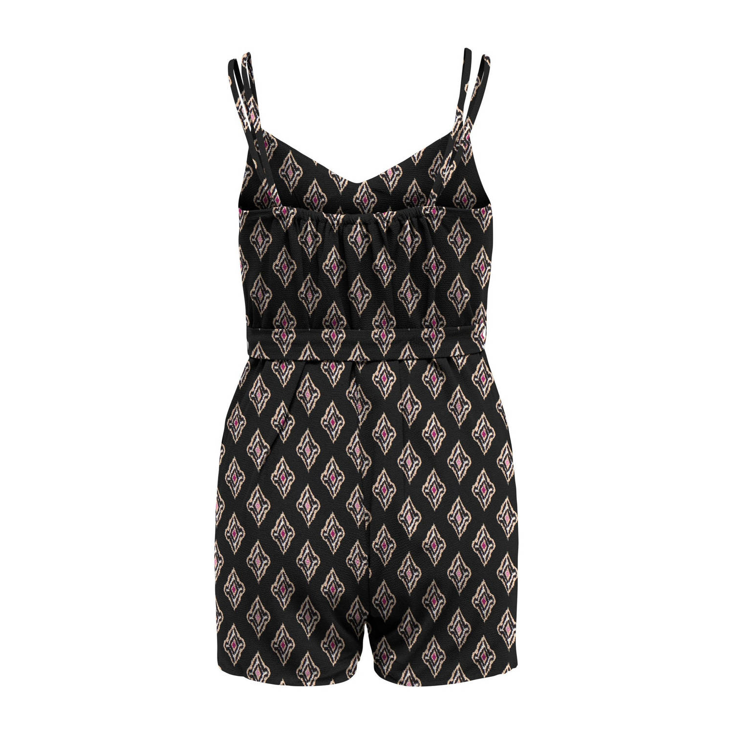 ONLY playsuit ONLNOVA met all over print zwart rood