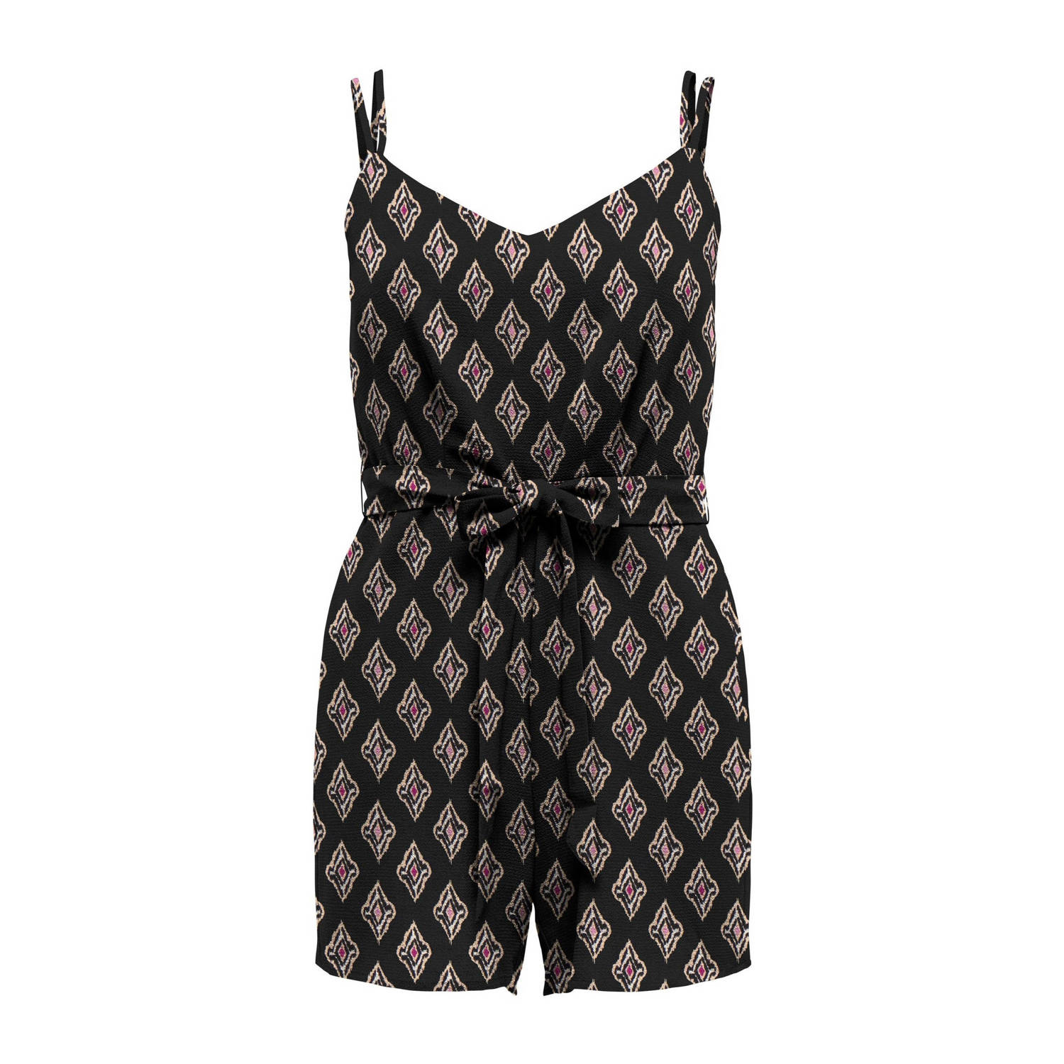 ONLY playsuit ONLNOVA met all over print zwart rood