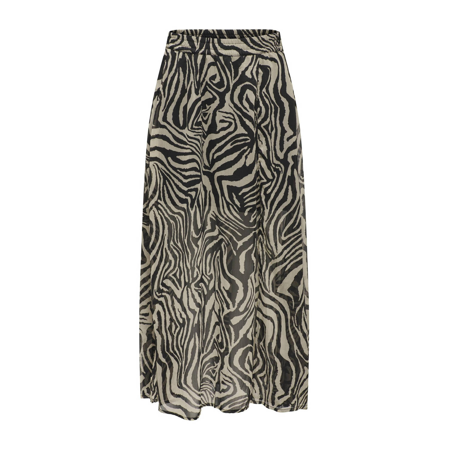 ONLY maxi rok ONLASTA met zebraprint zwart bruin