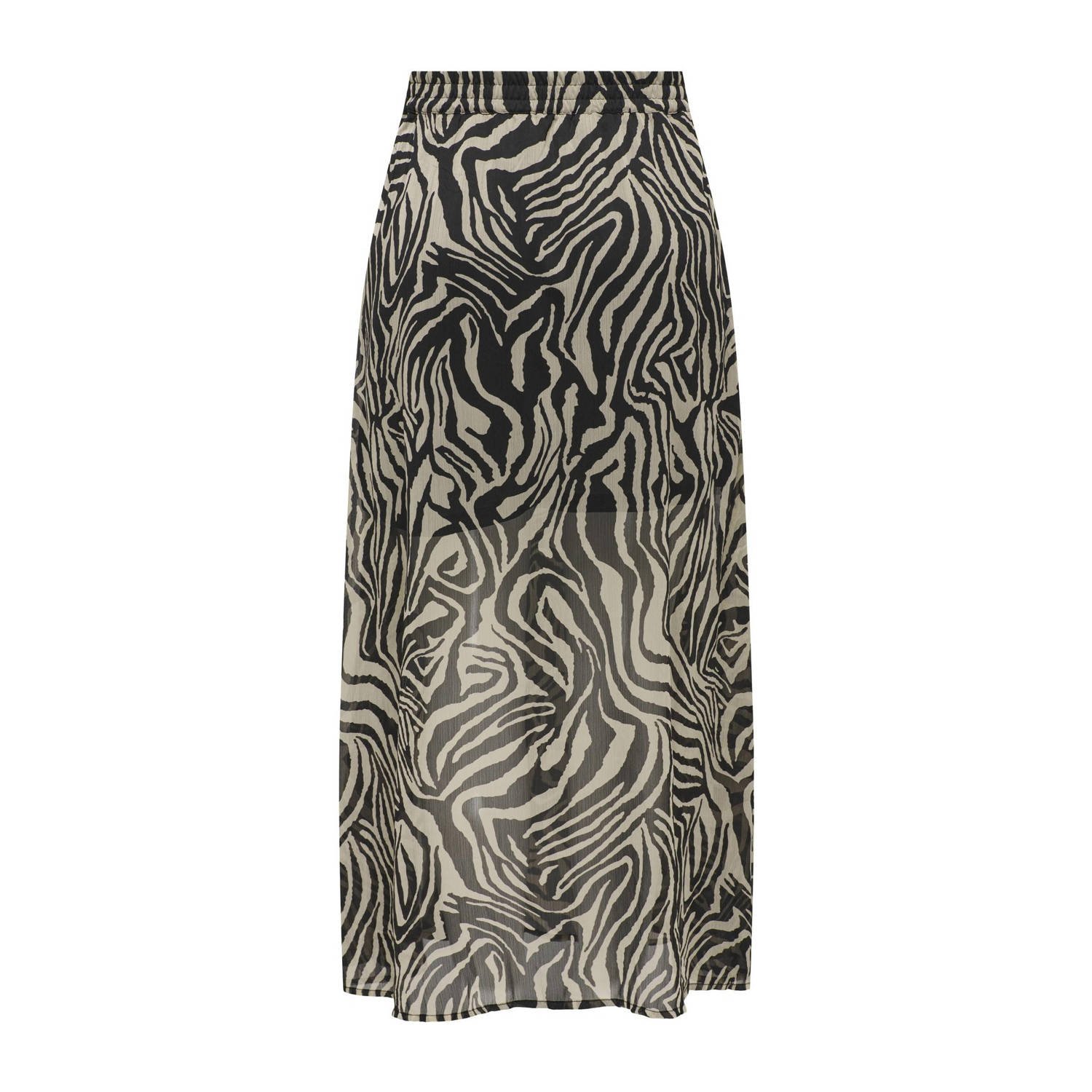 ONLY maxi rok ONLASTA met zebraprint zwart bruin