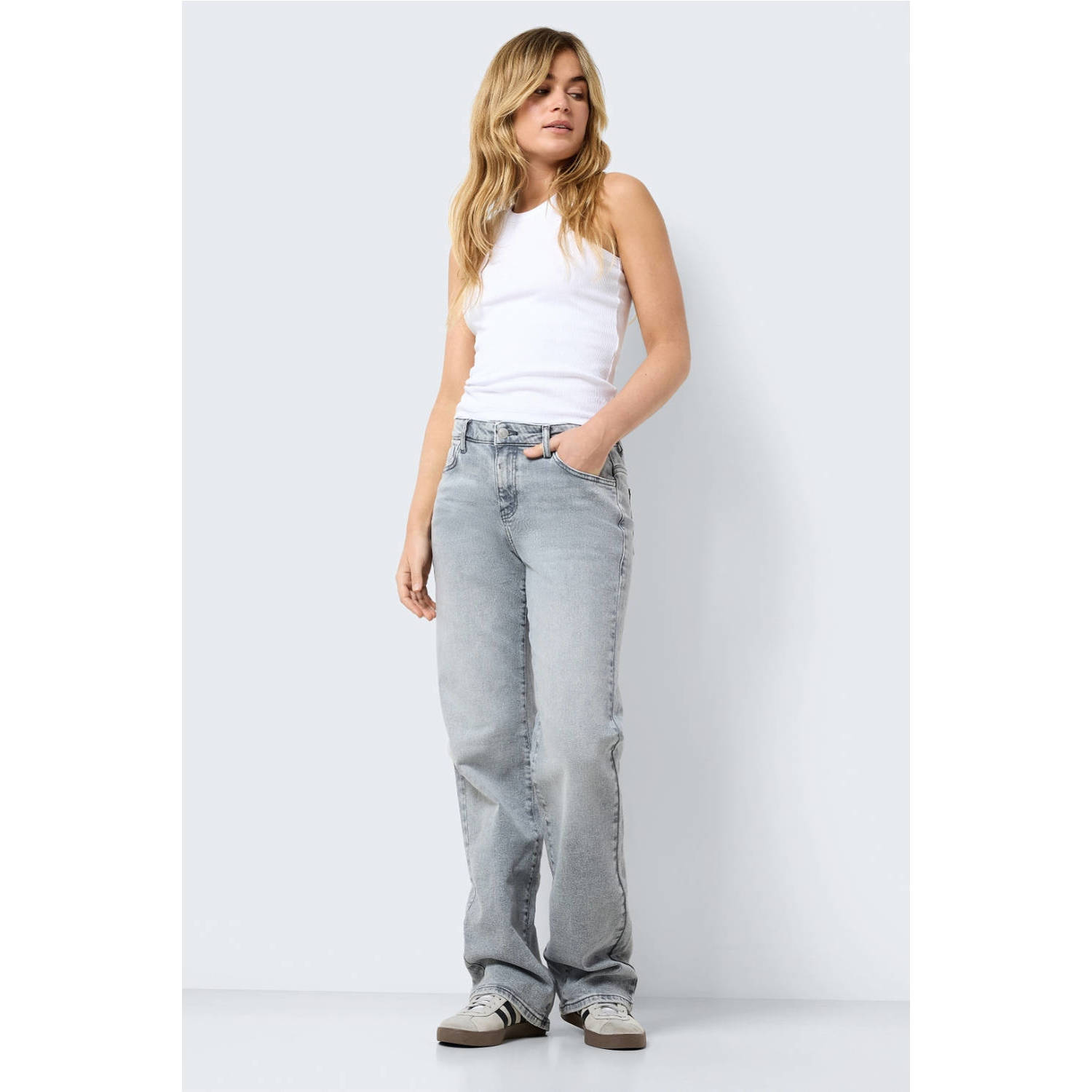 NOISY MAY wide leg jeans NMYOLANDA light grey