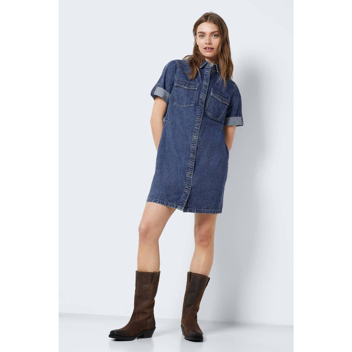 NOISY MAY spijker blousejurk NMNEW medium blue