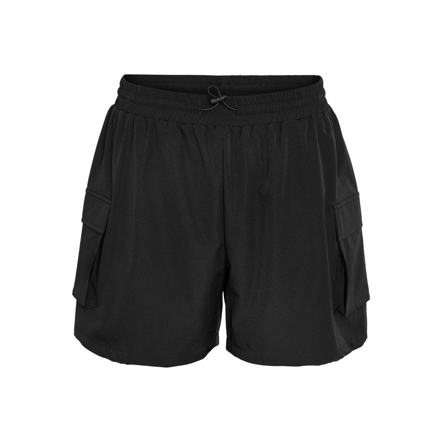 NOISY MAY high waist regular fit cargo short zwart