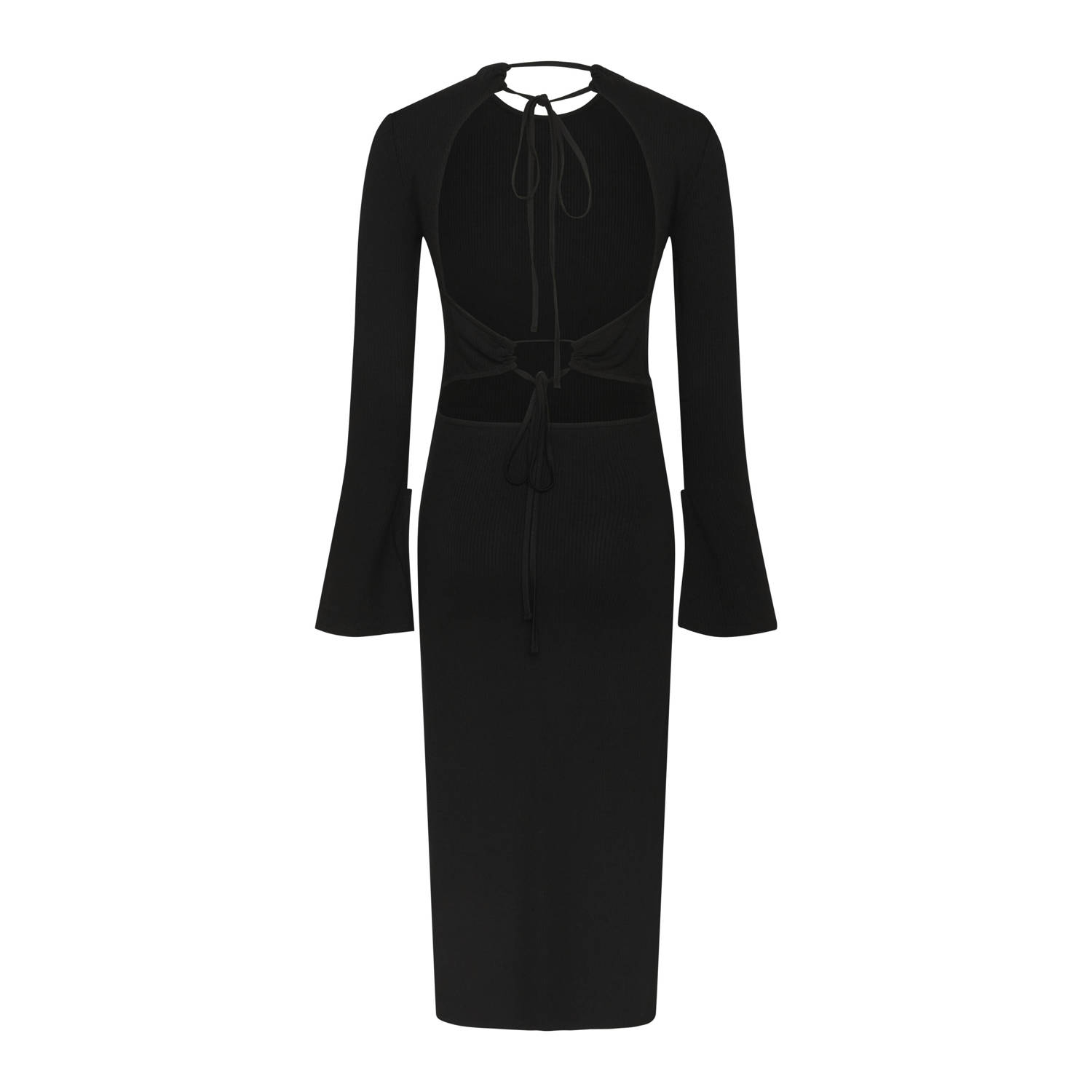 Bruuns Bazaar bodycon jurk LuteaBBelliana met open rug zwart