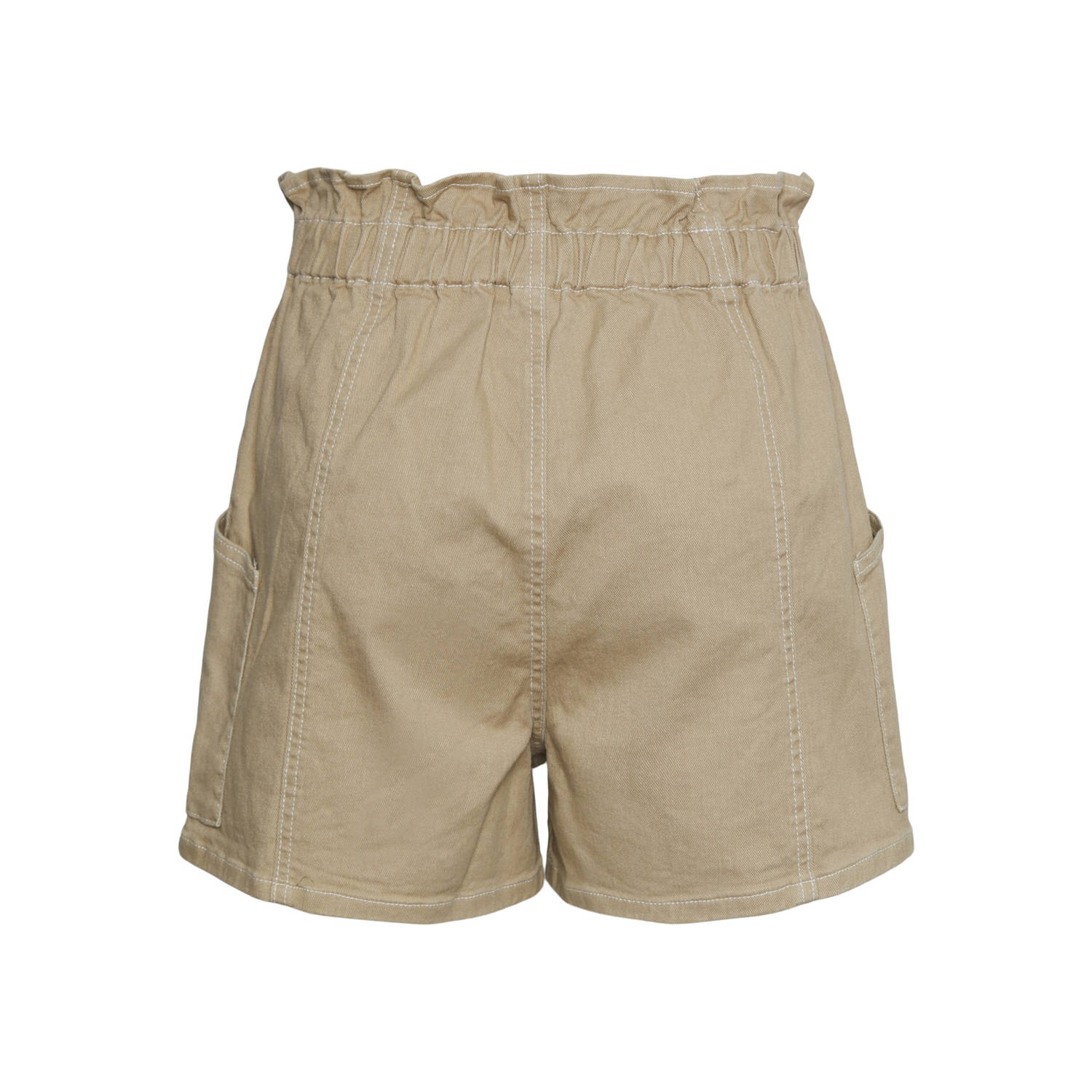 Y.A.S high waist straight fit cargo short YASKAMINA beige