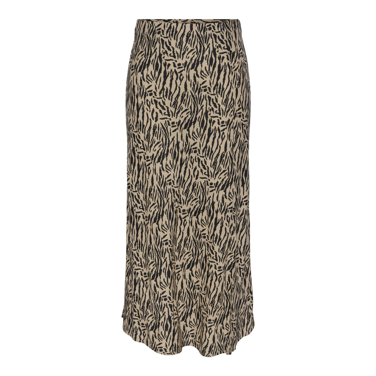 PIECES midi rok PCNYA met dierenprint bruin