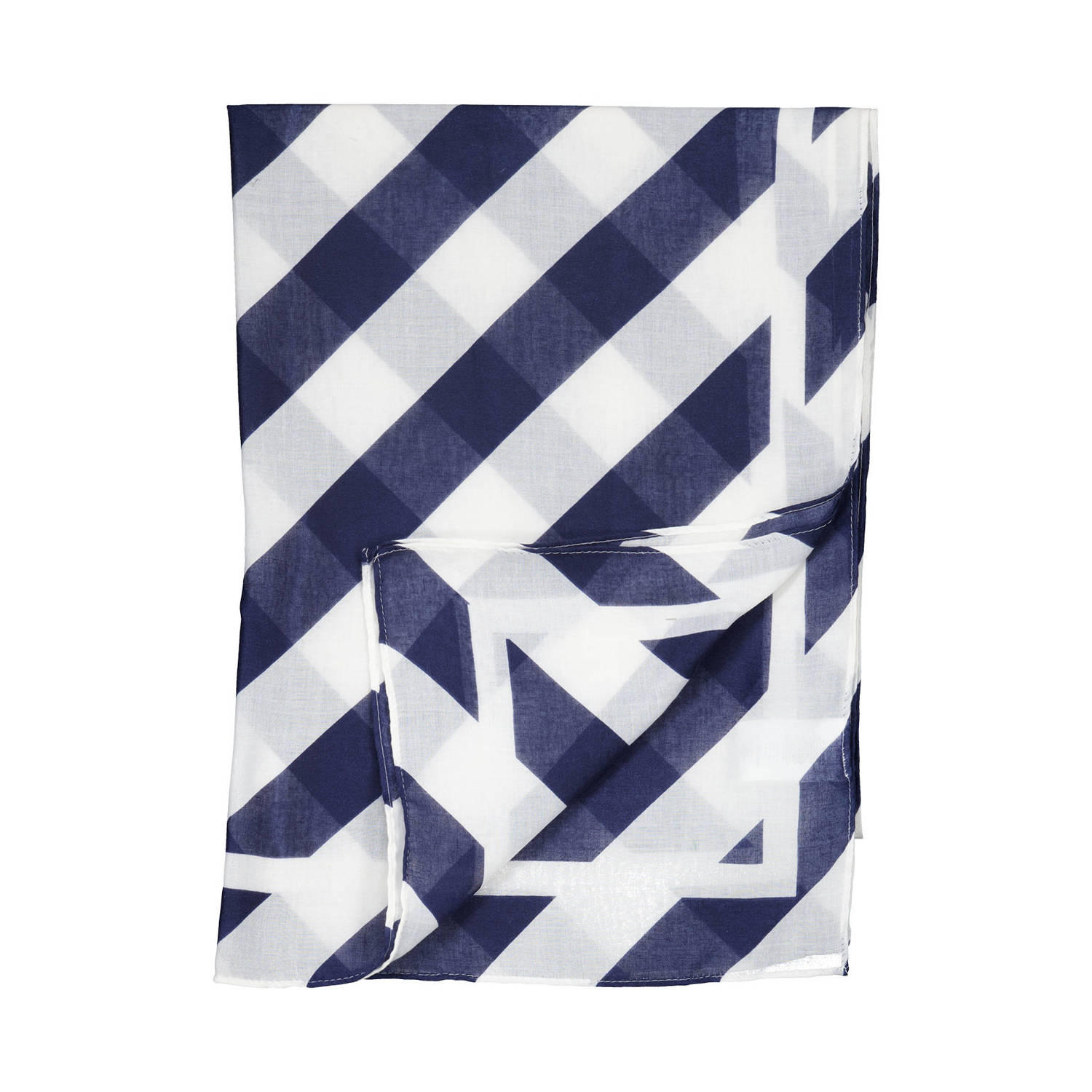 MS Mode sjaal met all over print blauw wit