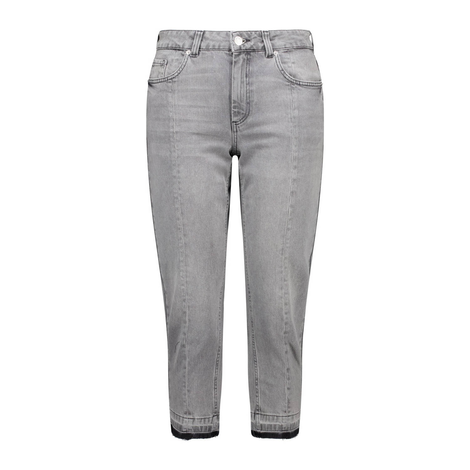MS Mode cropped straight jeans grijs