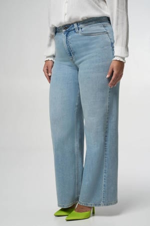high waist wide leg jeans light blue denim