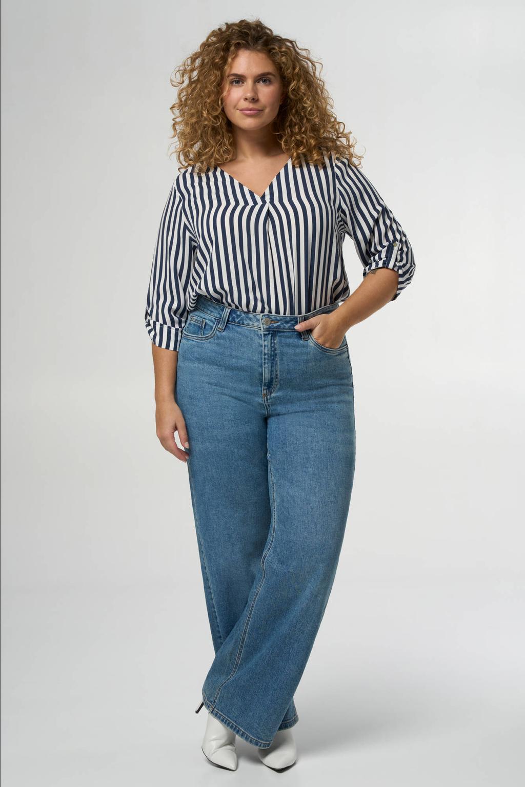 MS Mode high waist wide leg jeans light blue denim