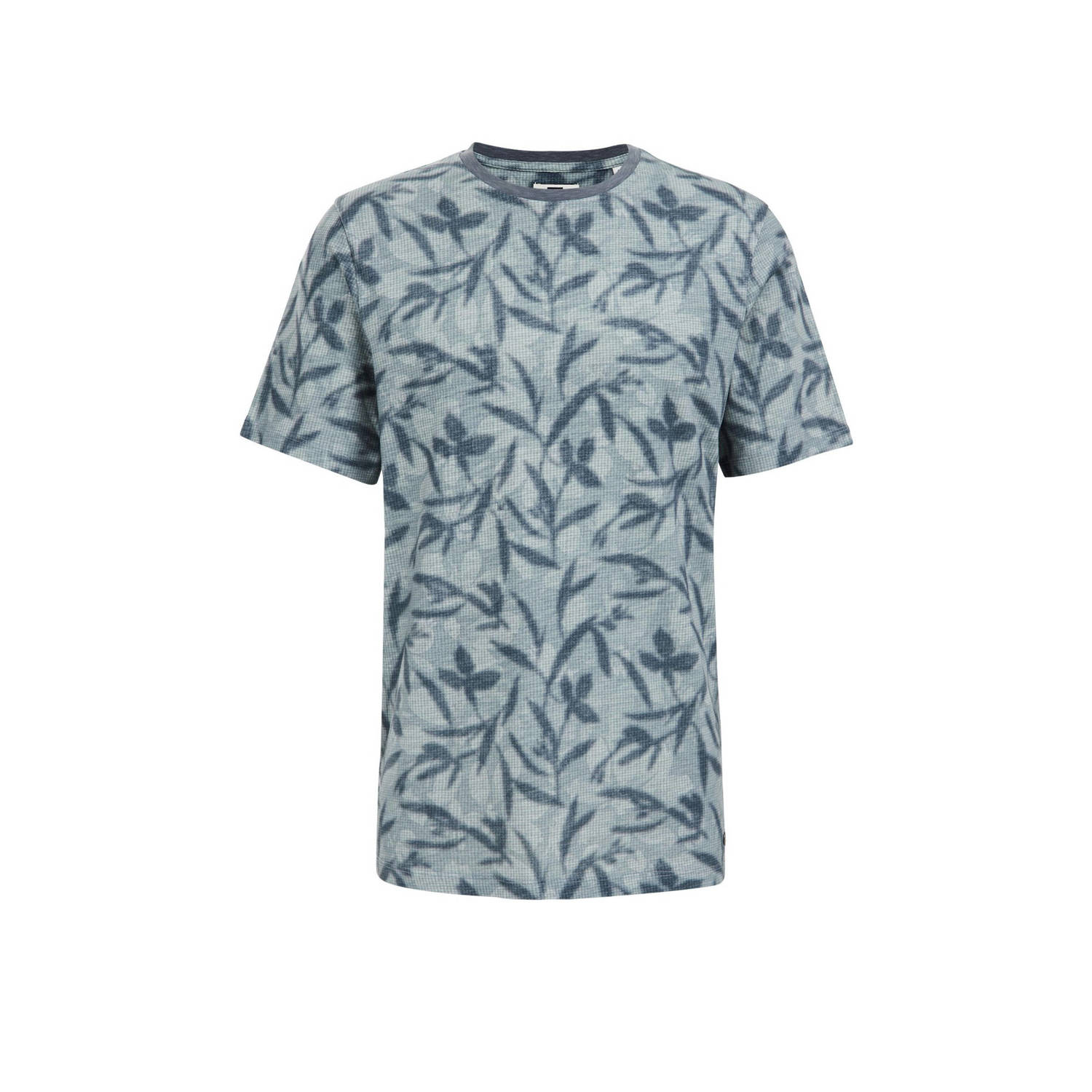 WE Fashion regular fit T-shirt met all over print blue pool