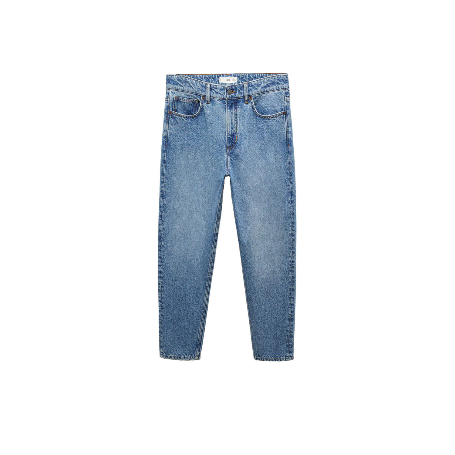 Mango Man tapered fit jeans changeant blauw