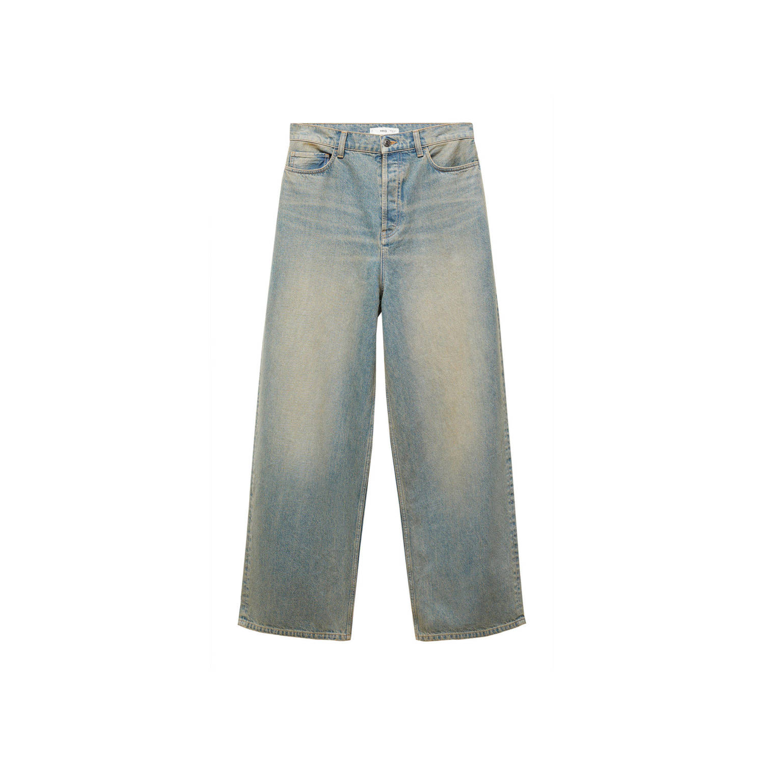Mango low waist wide leg jeans medium blue denim