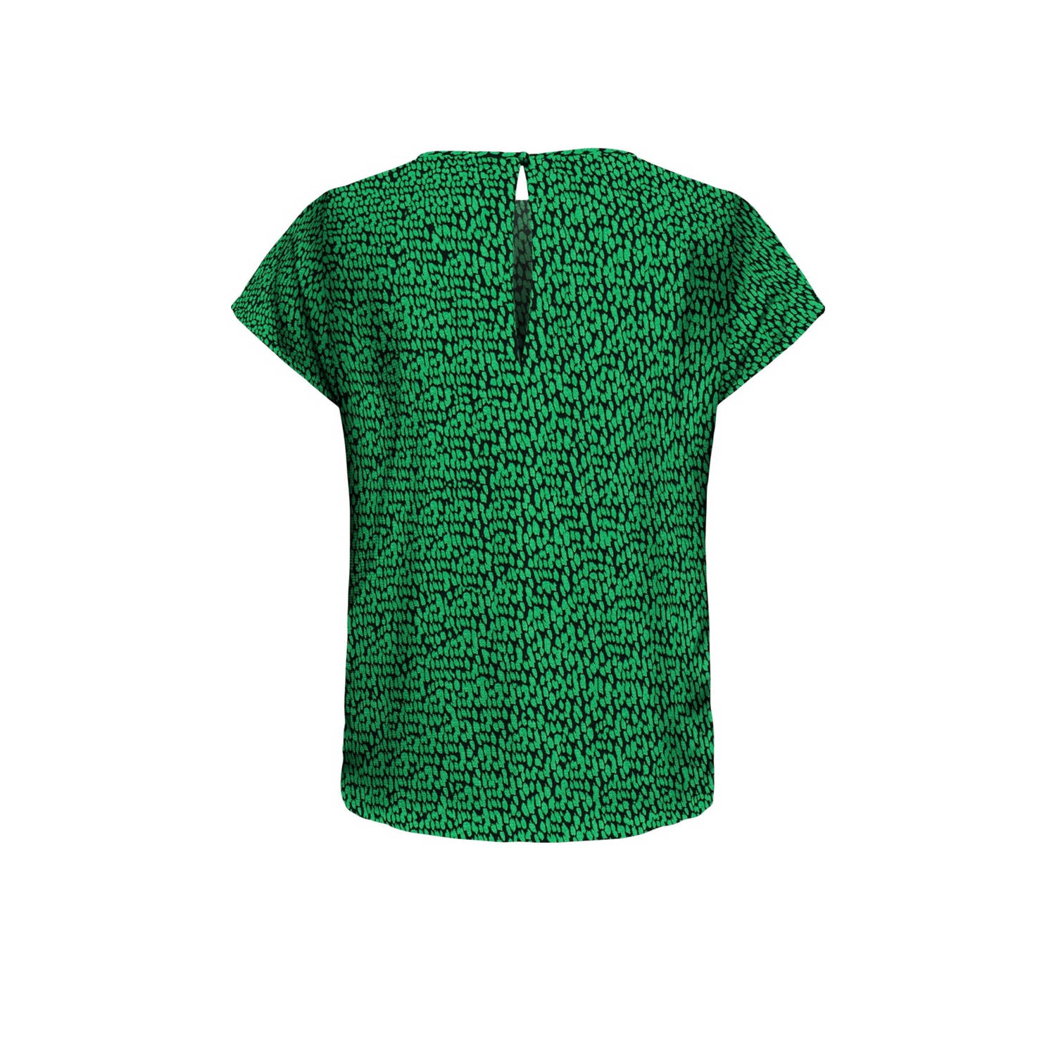 JDY blousetop PIPER met all over print en open detail groen zwart