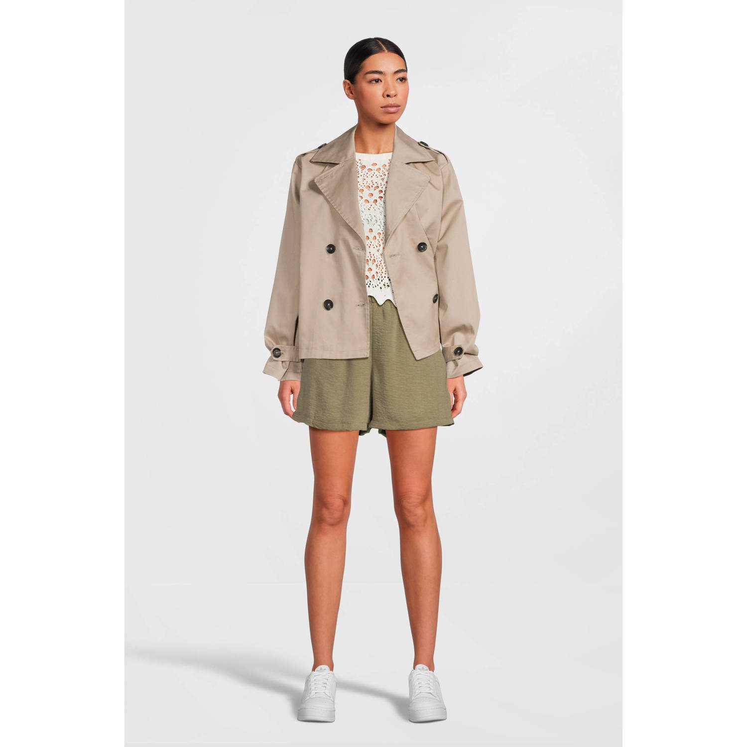 JDY high waist straight fit short DIVYA zand