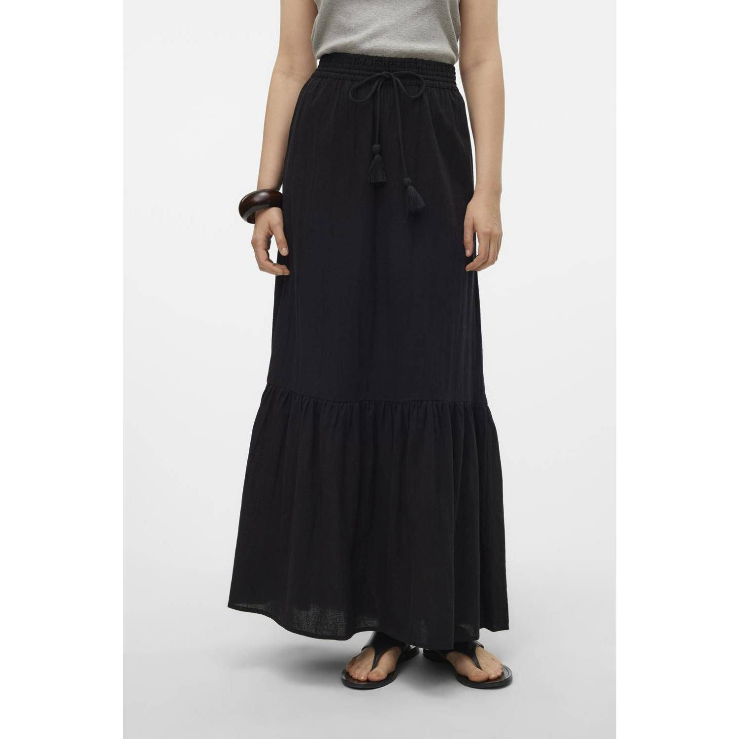 Vero Moda Uitlopende maxirok met volants model 'PRETTY'